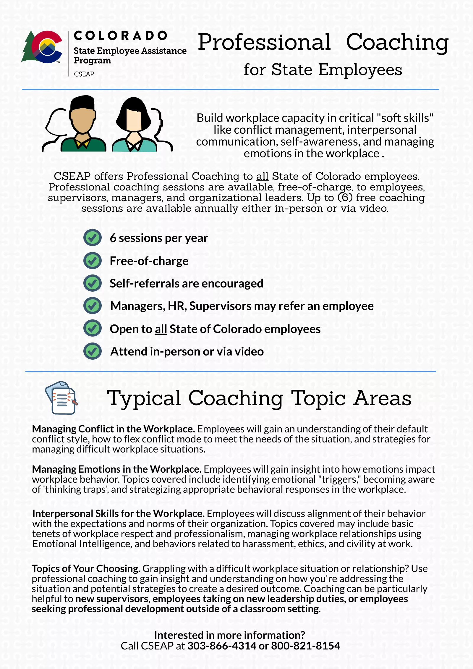 Professional Coaching for State employees infographic